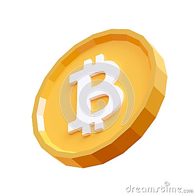 Bitcoin icon 3d rendering isolated on white background Stock Photo