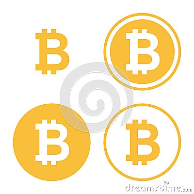 Bitcoin icon set Vector Illustration