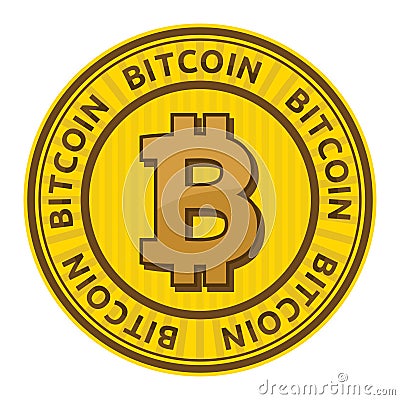 Bitcoin icon Cartoon Illustration