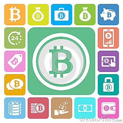 Bitcoin icons set Vector Illustration