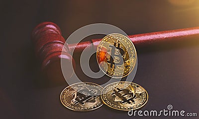 bitcoin judgment. Cryptocurrency fraud. Money theft while exchanging currencies. Stock Photo