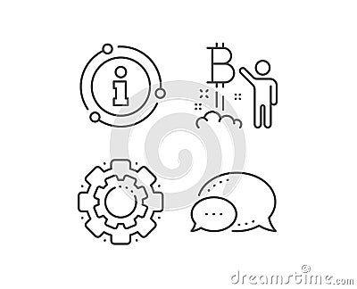 Bitcoin line icon. Cryptocurrency startup sign. Vector Vector Illustration
