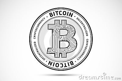 Bitcoin logo sign - abstract business background vector Vector Illustration