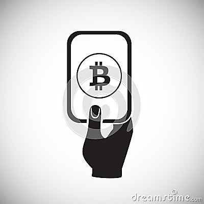 Bitcoin lot on white background Vector Illustration