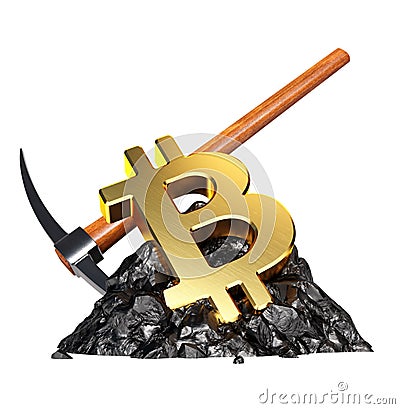 Bitcoin Mining Concept Stock Photo