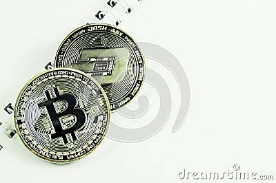 Bitcoin is a modern way of exchange and this crypto currency Stock Photo