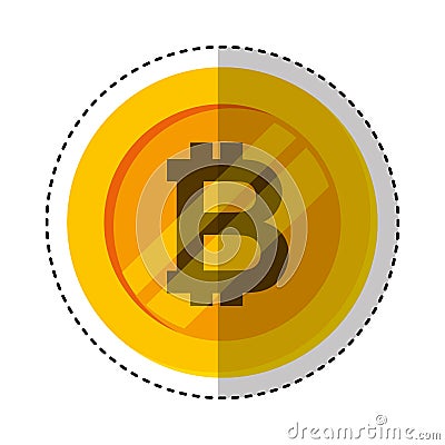 Bitcoin money electronic icon Vector Illustration