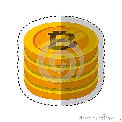 Bitcoin money electronic icon Vector Illustration