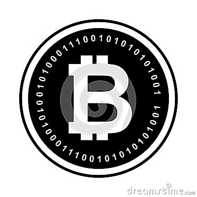 Bitcoin money electronic icon Vector Illustration