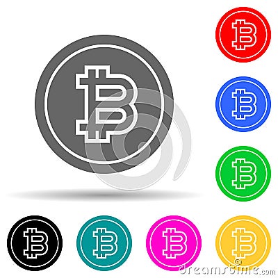 bitcoin multi color style icon. Simple glyph, flat vector of crypto icons for ui and ux, website or mobile application Stock Photo