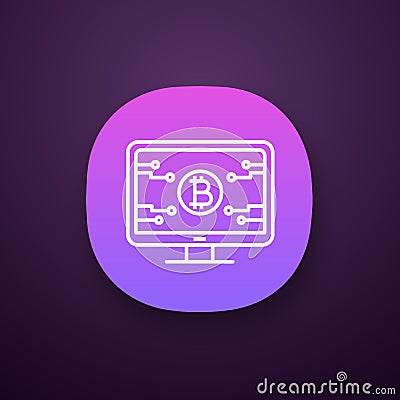 Bitcoin official webpage app icon Vector Illustration