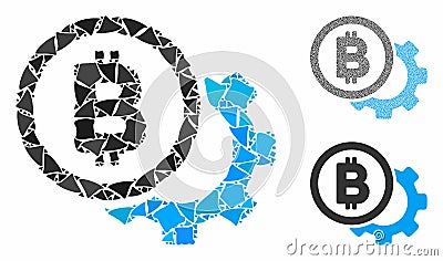 Bitcoin options cog Composition Icon of Trembly Elements Vector Illustration