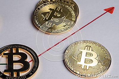 Bitcoin peer-to-peer payment system that uses the same unit to account for transactions Stock Photo