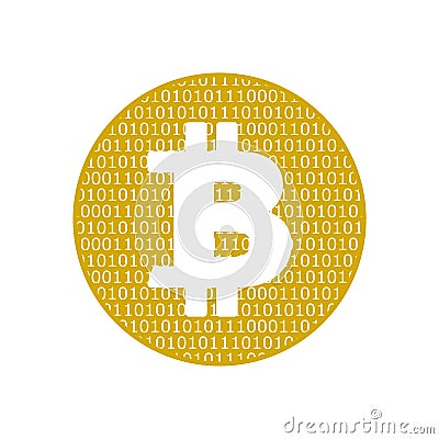 Bitcoin. Physical bit coin. Digital currency Vector Illustration