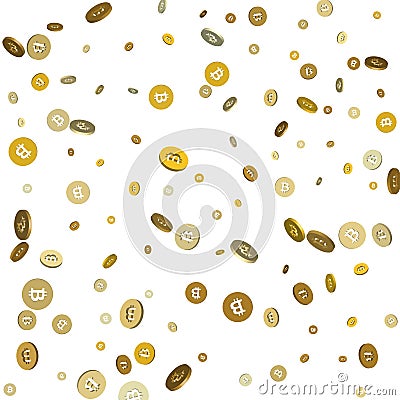 Bitcoin. Physical bit coin. Digital currency. Cryptocurrency. Go Vector Illustration
