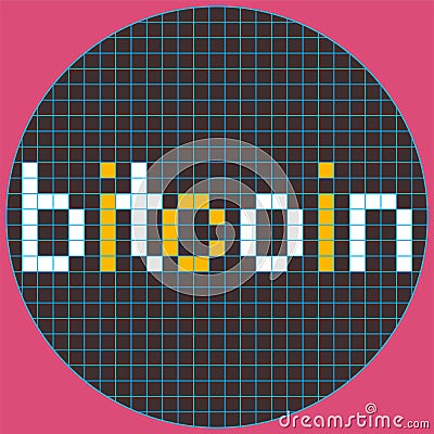 Bitcoin pixel art style design. Vector illustration. Vector Illustration