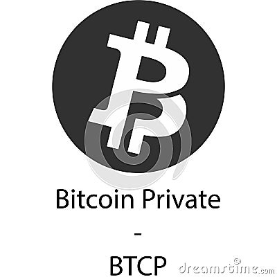 Bitcoin Private crypto BTCP icon logo Stock Photo