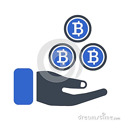 Bitcoin Profit Icon Vector Illustration