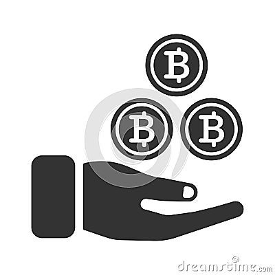 Bitcoin Profit Icon Vector Illustration