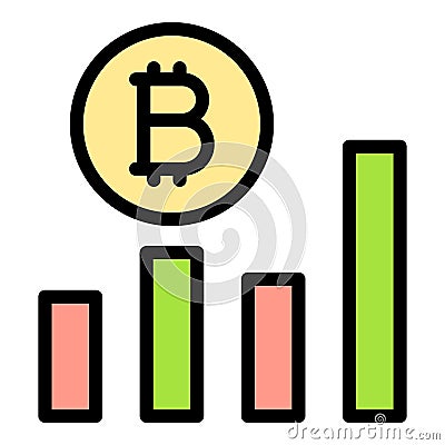 Bitcoin profit icon vector flat Vector Illustration