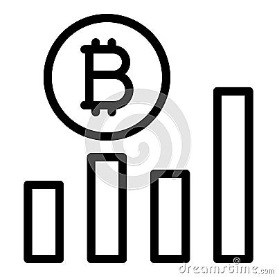 Bitcoin profit icon, outline style Vector Illustration