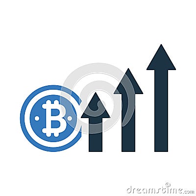 Bitcoin, profit icon. Simple editable vector design isolated on a white background Vector Illustration