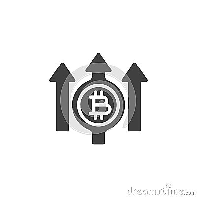 Bitcoin profit, increase vector icon Cartoon Illustration