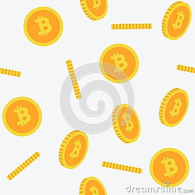 Bitcoin Seamless 3D Pattern Stock Photo