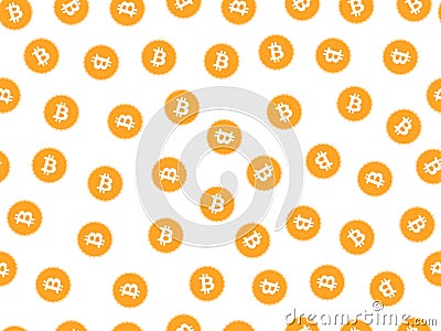 Bitcoin seamless pattern. Monetary system. Vector. Vector Illustration