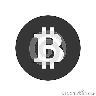 Bitcoin Sign. Blockchain based secure cryptocurrency. Vector Vector Illustration