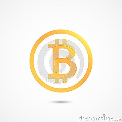 Bitcoin sign icon. Crypto currency symbol. Vector illustration. Vector Illustration