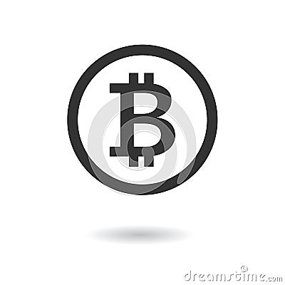 Bitcoin sign icon. Crytocurrency. Blockchain. Digital curency. Vector button for web or app Vector Illustration
