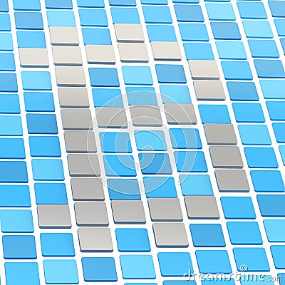 Bitcoin sign made of square tiles Stock Photo