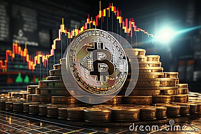 bitcoin stack, AI generated Stock Photo
