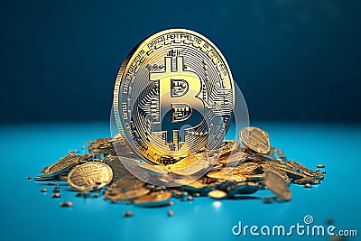 Bitcoin symbol business currency market crypto money golden finance coin payment trade gold Stock Photo