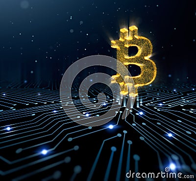Bitcoin symbol Stock Photo