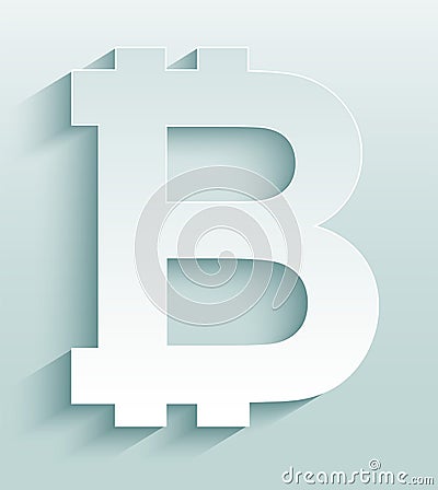 Bitcoin symbol virtual cryptocurrency money. Isolated on white icon Vector Illustration