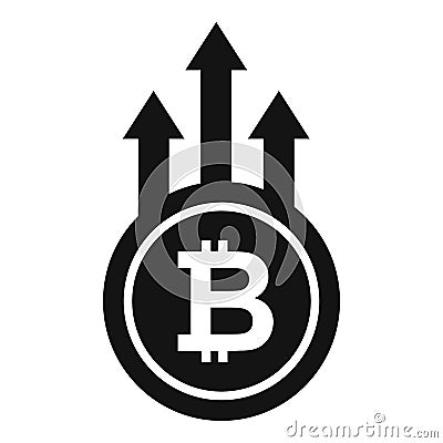 Bitcoin trade grow icon, simple style Vector Illustration