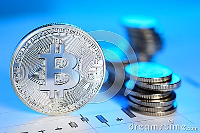 Bitcoin trading concept Stock Photo