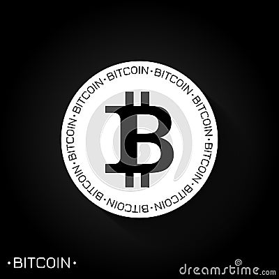 Bitcoin logo vector icon black and white. Vector Illustration