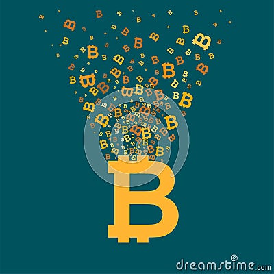 Bitcoin virtual currency concept illustration Vector Illustration