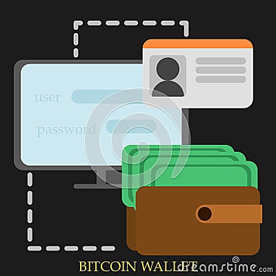 Bitcoin wallet vector illustration Vector Illustration