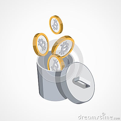 Bitcoin web icon Vector Illustration