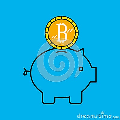 Bitcoins investment business icons Vector Illustration