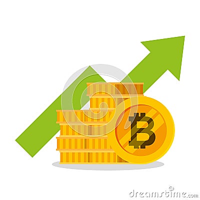 Bitcoins investment business icons Vector Illustration