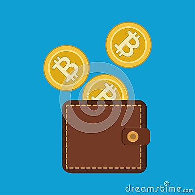 Bitcoins trading flat icons Vector Illustration