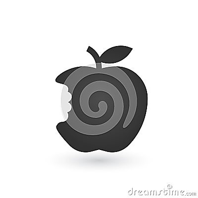 Bite apple icon. Simple illustration of bite apple vector icon for web. vector illustration isolated on white background Cartoon Illustration