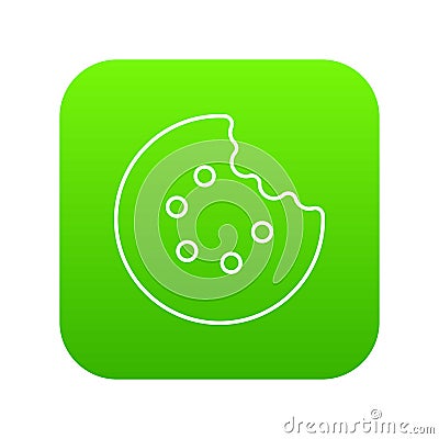 Bite biscuits icon green vector Vector Illustration