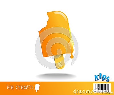 A bite of ice cream Vector Illustration