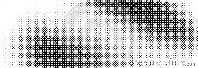 Bitmap grunge gradient texture. Black and white pixelated dither wave pattern. Abstract glitchy 8 bit game wallpaper Vector Illustration